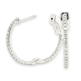 14K W Gold 2cttw Diamond Hoop Earrings