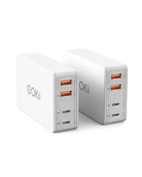 2-Pack Eokii 78W 4-Port PD Fast USB C Wall Charger