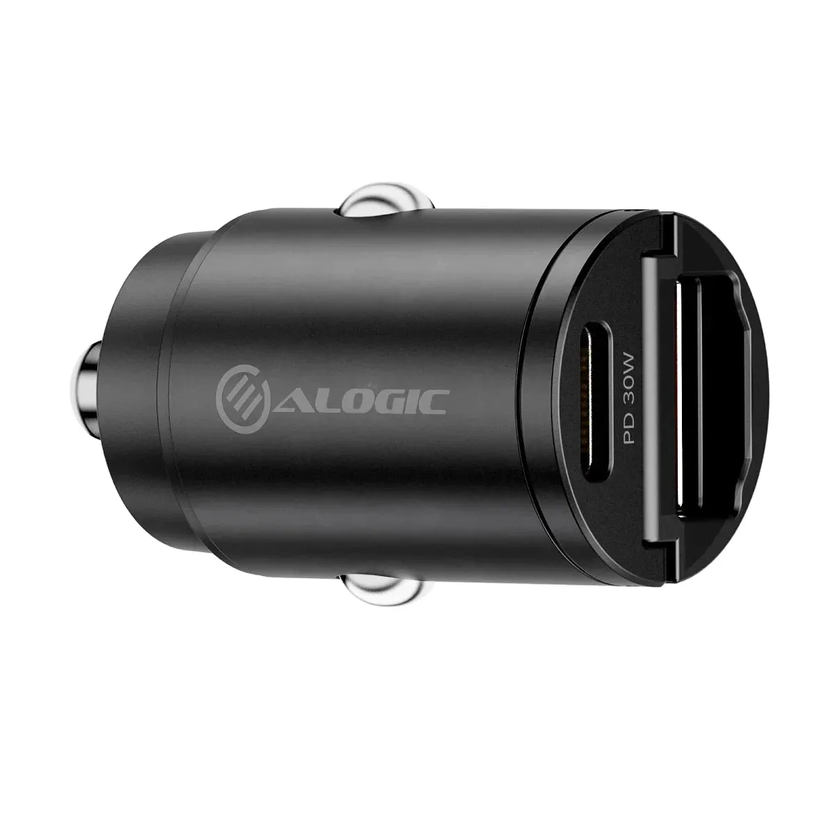 30W Rapid Power Mini Car Charger with USB-C and USB-A