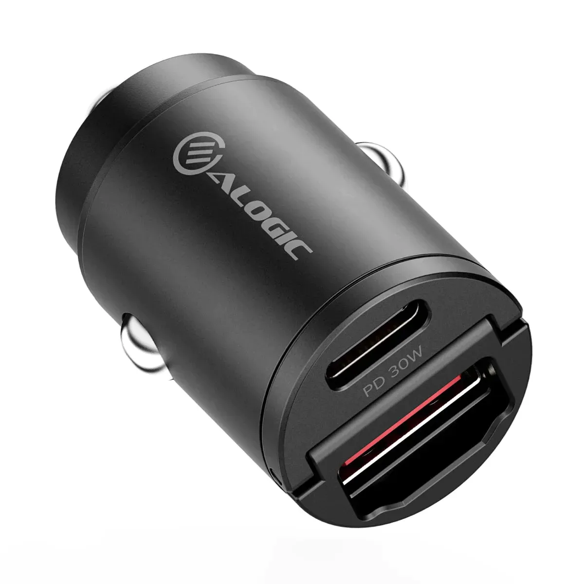 30W Rapid Power Mini Car Charger with USB-C and USB-A