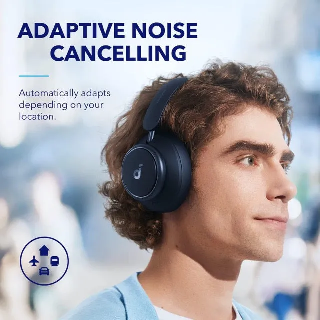 Anker Soundcore Space Q45 - Adaptive Active Noise Cancelling Headphones, Reduce Noise by Up to 98%, 50H Playtime, LDAC Hi-Res Wireless Audio (Blue)