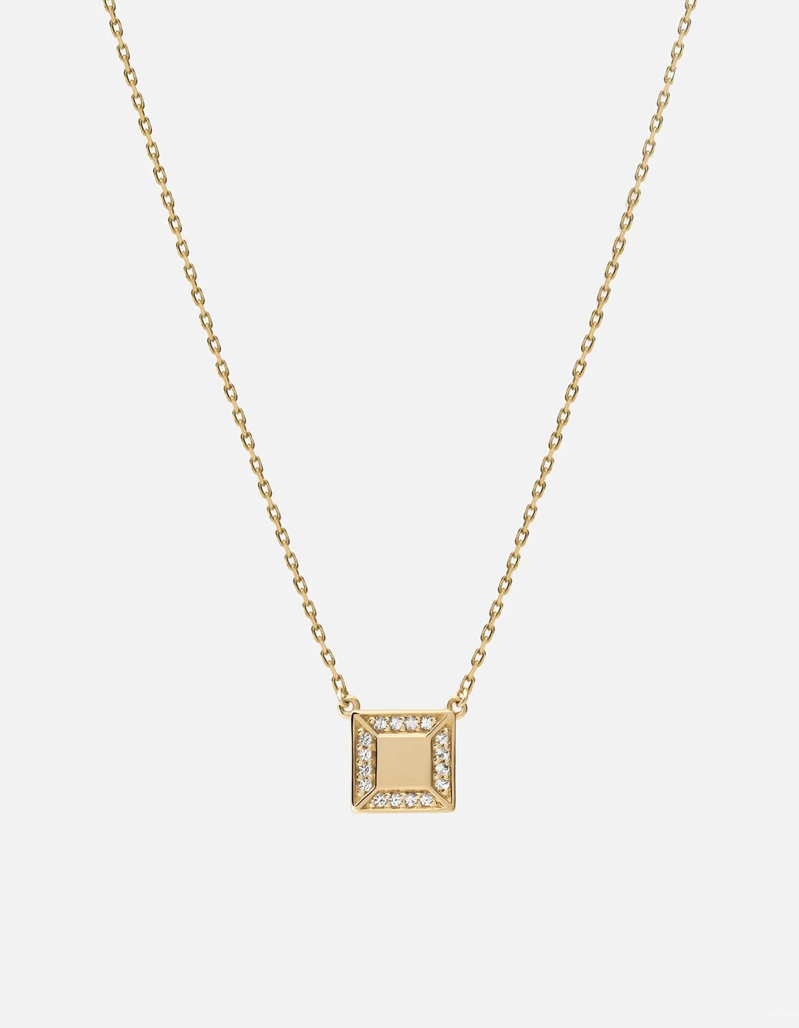 Aria Necklace, 14k Gold Pavé