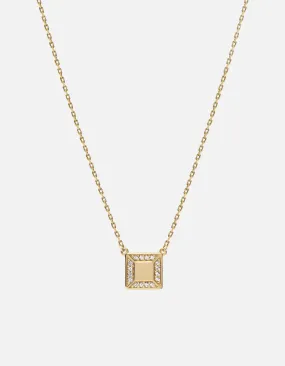 Aria Necklace, 14k Gold Pavé