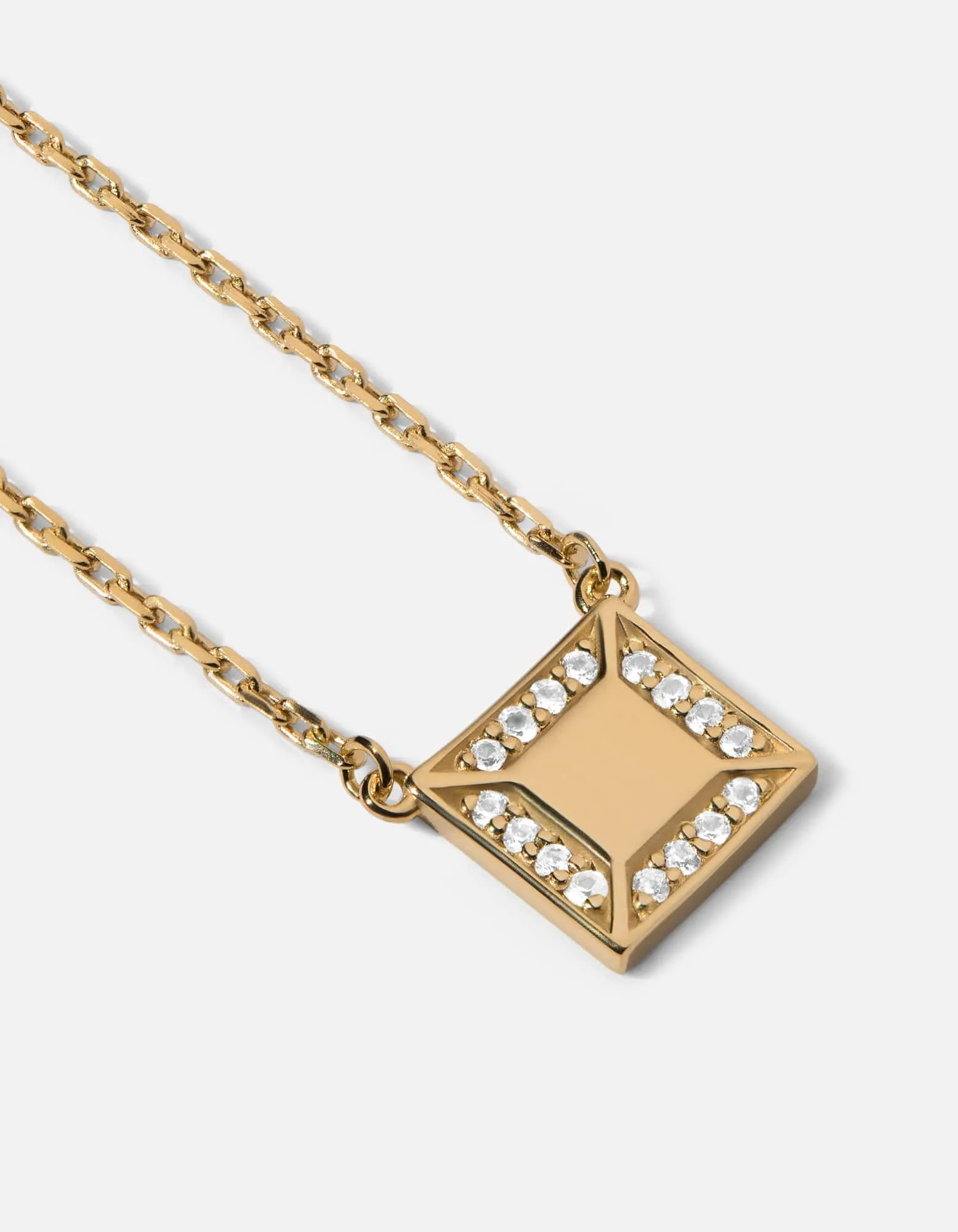 Aria Necklace, 14k Gold Pavé