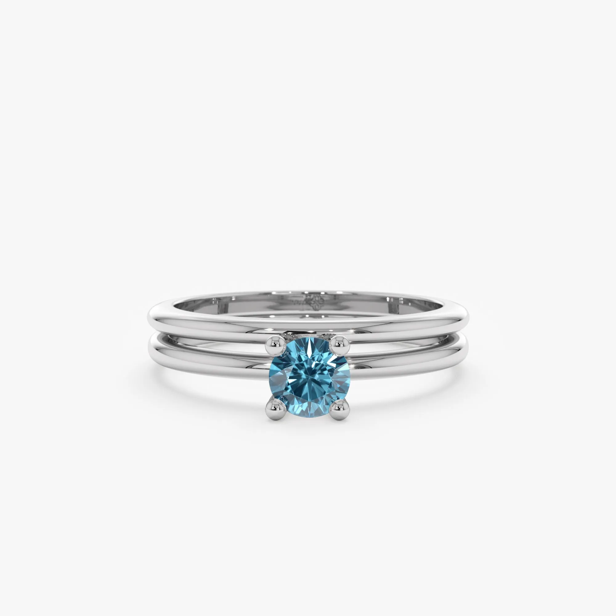 Blue Diamond Bridal Ring Set, Jordyn