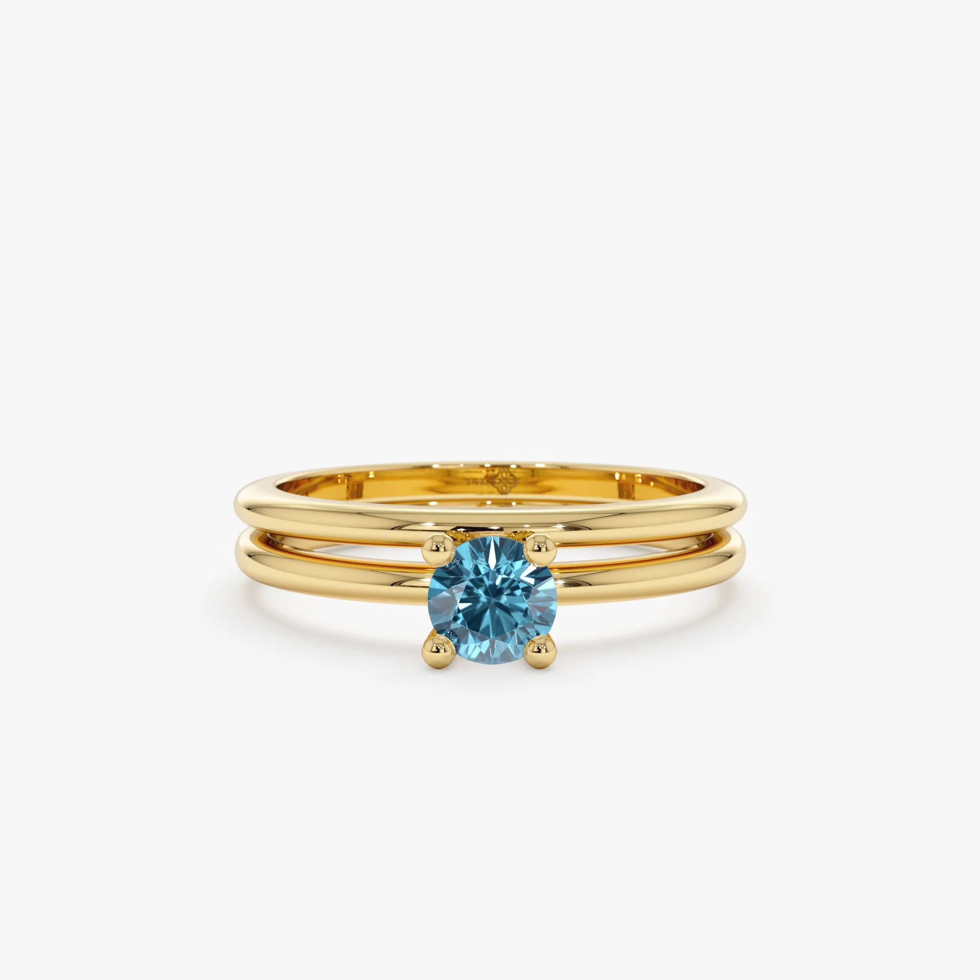 Blue Diamond Bridal Ring Set, Jordyn