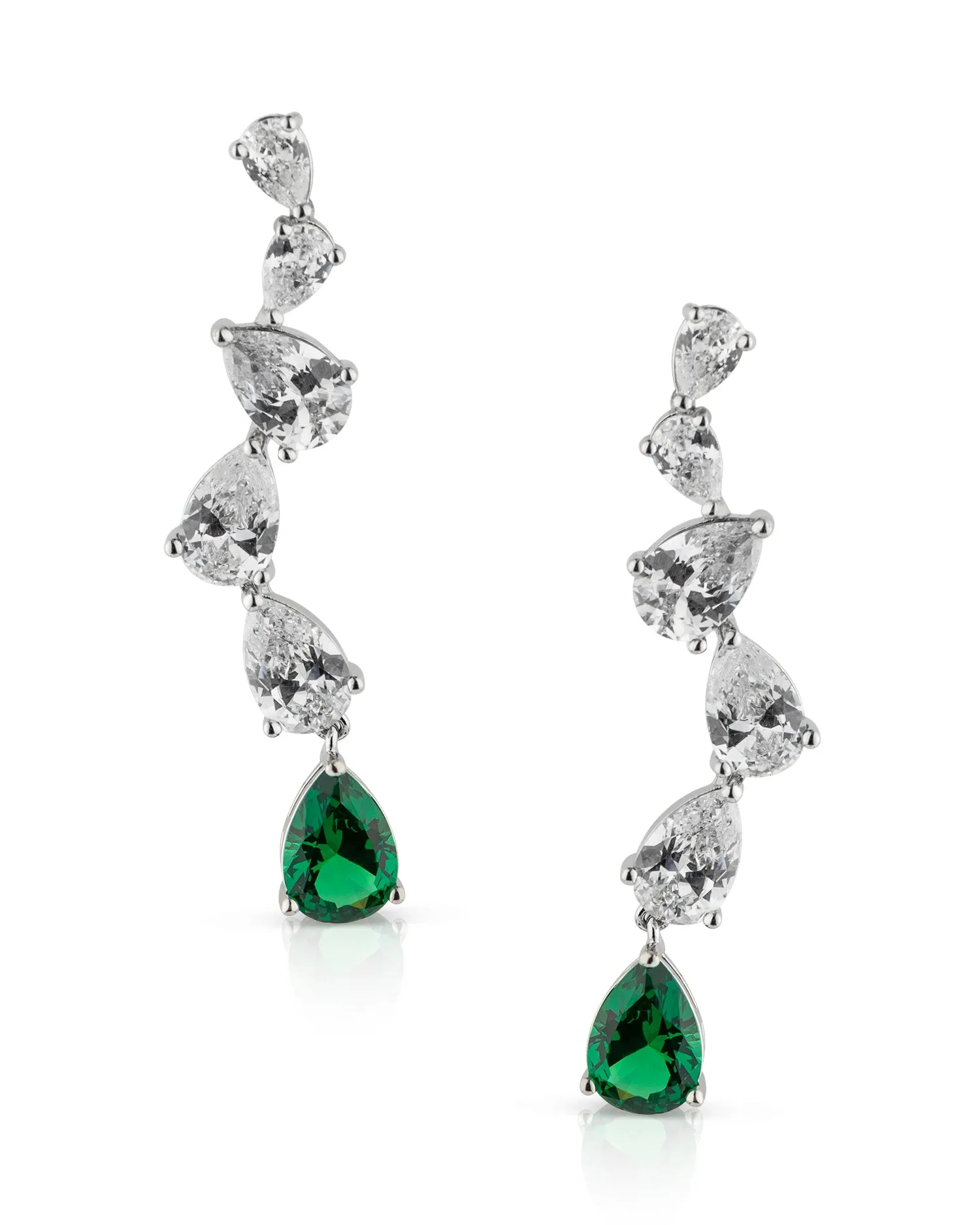 Cascading Pear CZ Earrings