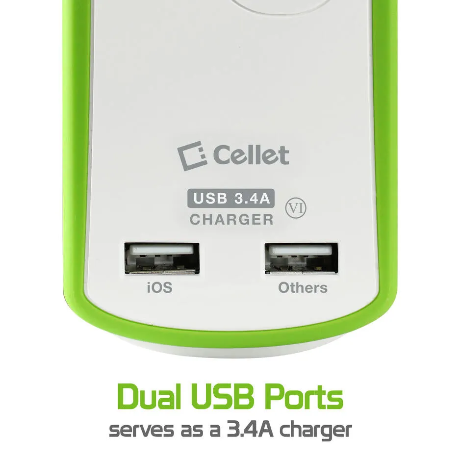 Charger Power Adapter #7 = Compact 2 Outlet Surge Protector   Dual optimized for iPhone USB Ports, 3.4Amp high power output Travel Charger