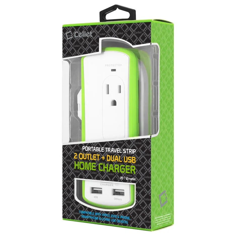 Charger Power Adapter #7 = Compact 2 Outlet Surge Protector   Dual optimized for iPhone USB Ports, 3.4Amp high power output Travel Charger