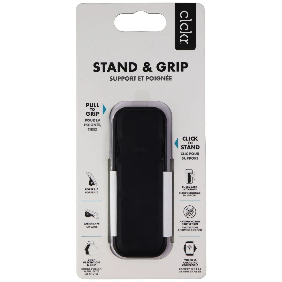 CLCKR Stand and Grip for Samsung Galaxy and Apple iPhones (41885) - Black