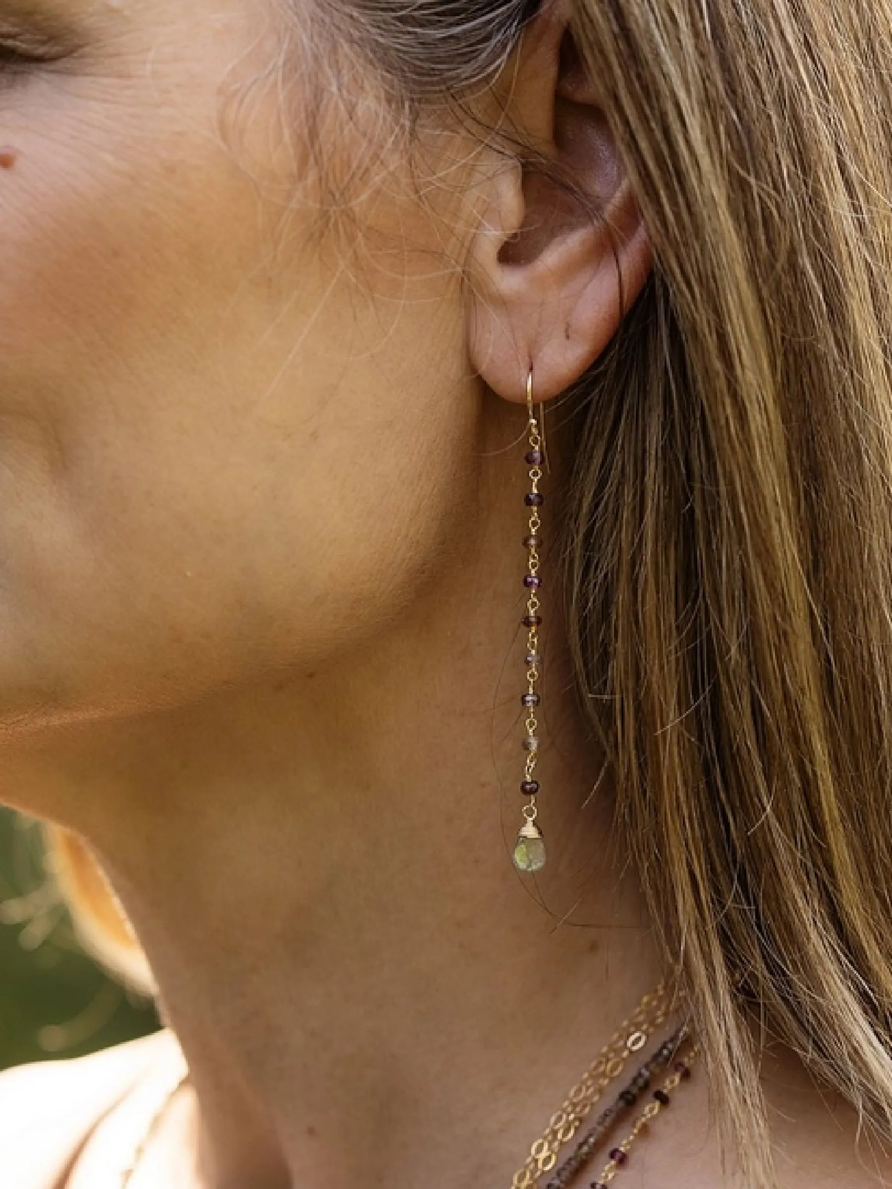 Faceted Sapphire & Labradorite Drop Dangles by Anne Vaughan