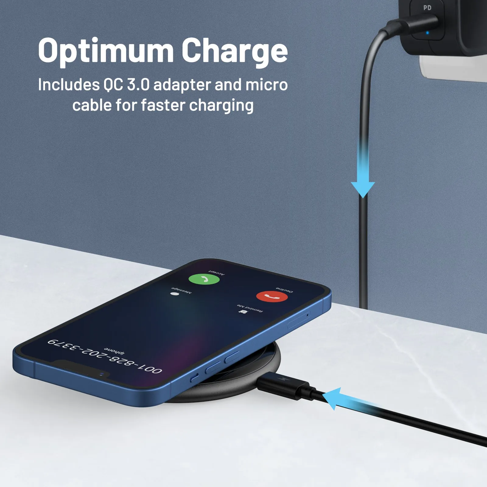 Fast Wireless Charger, RAVPower 10W Max Fast Charge Wireless Charging Pad with QC 3.0