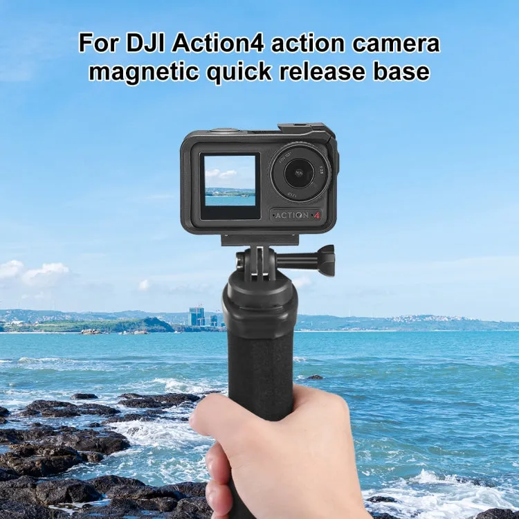 For DJI Osmo Action 5 Pro / 4 / 3 PULUZ Magnetic Quick Release Base Expansion Mount (Black)