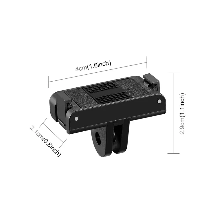 For DJI Osmo Action 5 Pro / 4 / 3 PULUZ Magnetic Quick Release Base Expansion Mount (Black)