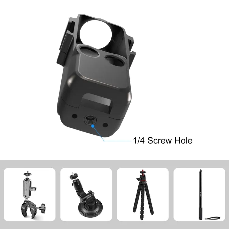 For DJI OSMO Pocket 3 PULUZ Metal Protection Frame Cage Adapter Bracket with Dual Cold Shoes (Black)