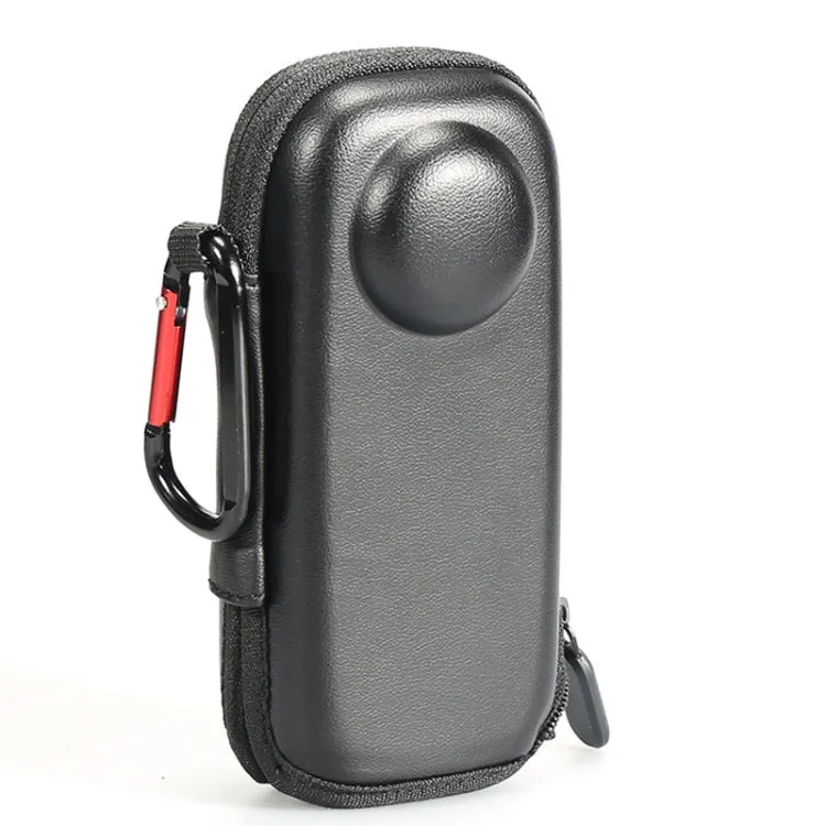 For Insta360 X4 Mini Storage Case PU Bag Sport Camera Protector With Hook(Black)