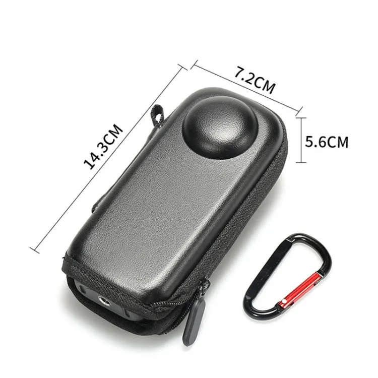 For Insta360 X4 Mini Storage Case PU Bag Sport Camera Protector With Hook(Black)