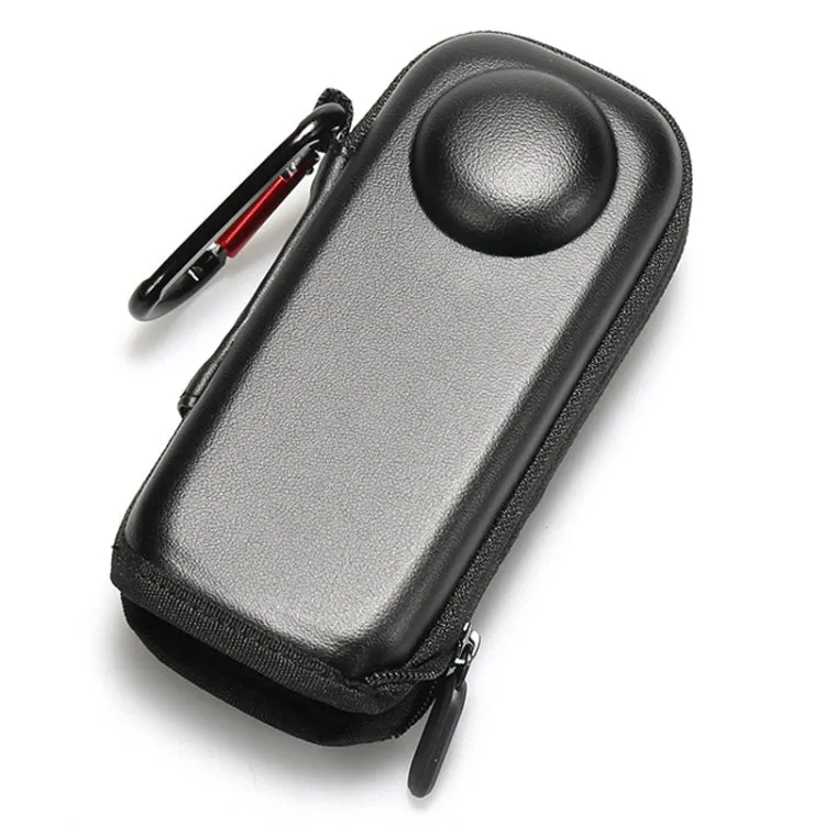 For Insta360 X4 Mini Storage Case PU Bag Sport Camera Protector With Hook(Black)