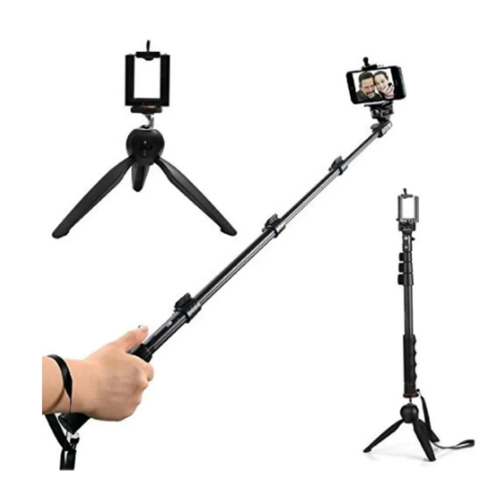 Hypop 4-in-1 Selfie Stick Tripod & Removable Mini Tripod Set