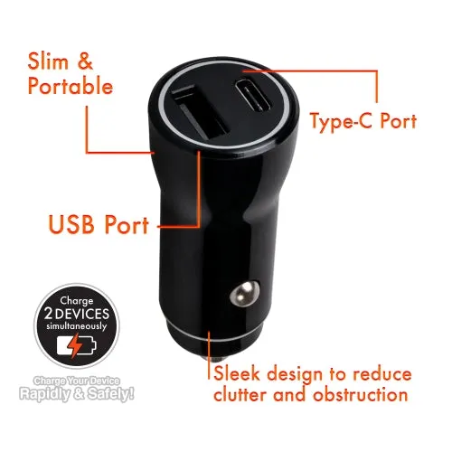 iHip Dual Type C & USB 3.1A Car Charger