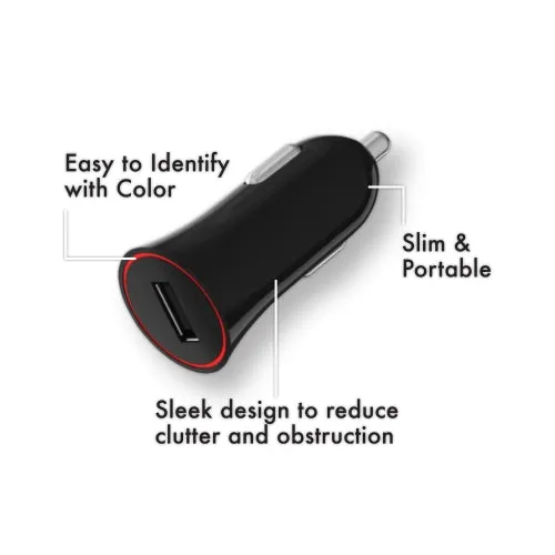 iHip Single USB Black 1A Car Charger