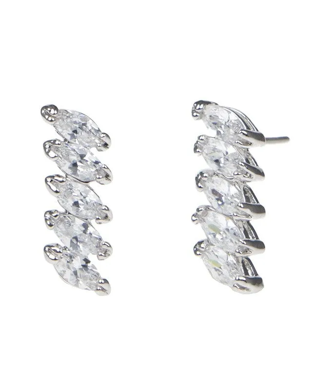 Marquise CZ Linear Earrings