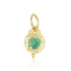 May Emerald Gold Birthstone Necklace Charm