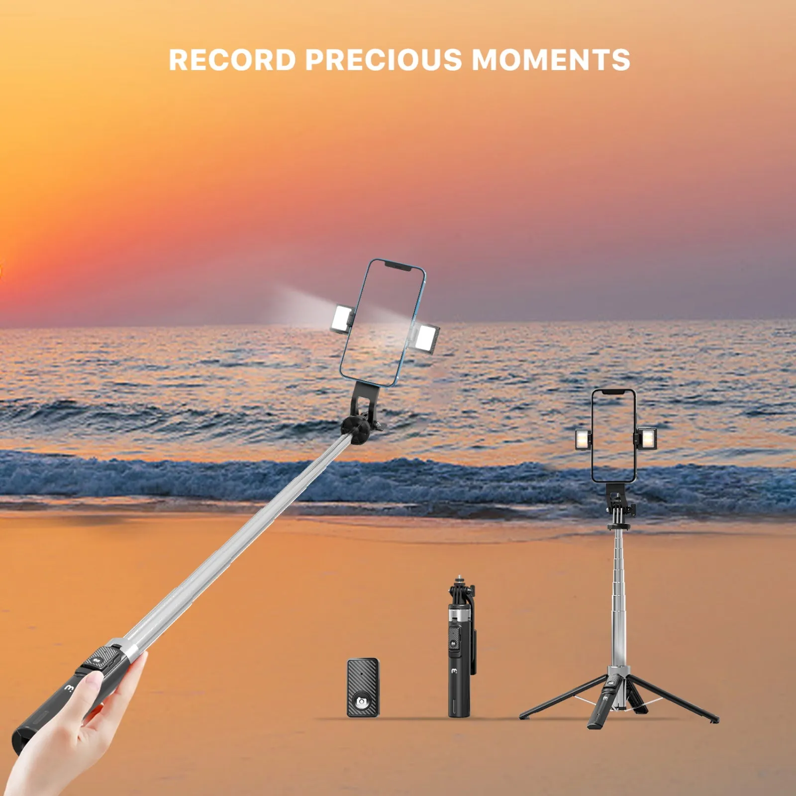 MyBat Pro Picture Perfect  Selfie Stick & Tripod with Fill Light