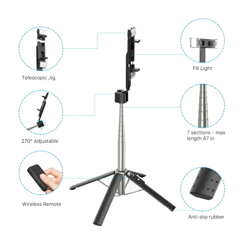 MyBat Pro Picture Perfect  Selfie Stick & Tripod with Fill Light