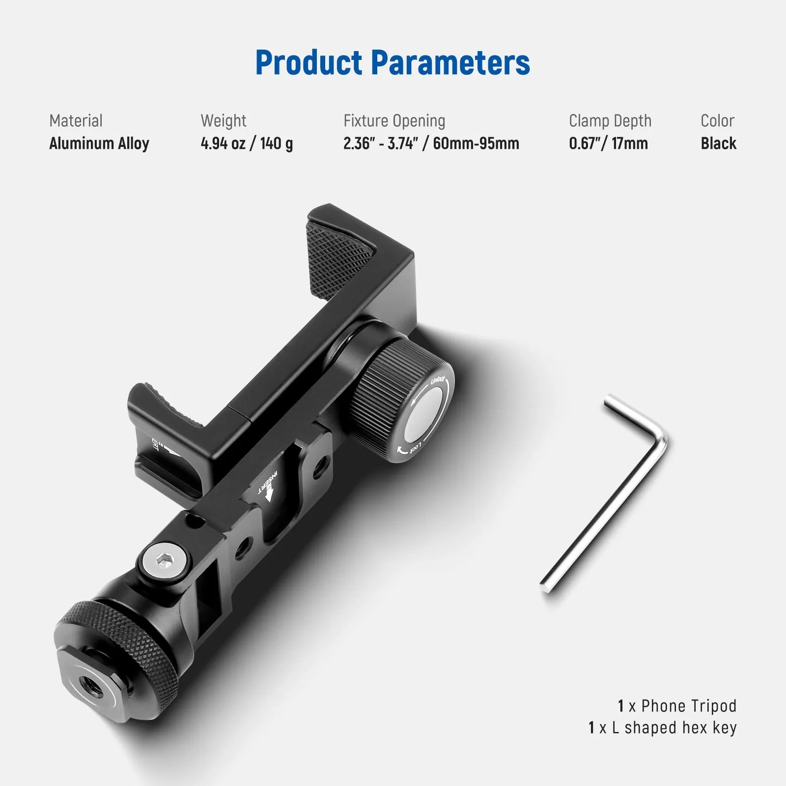 NEEWER Metal Cell Phone Tripod Mount Adapter