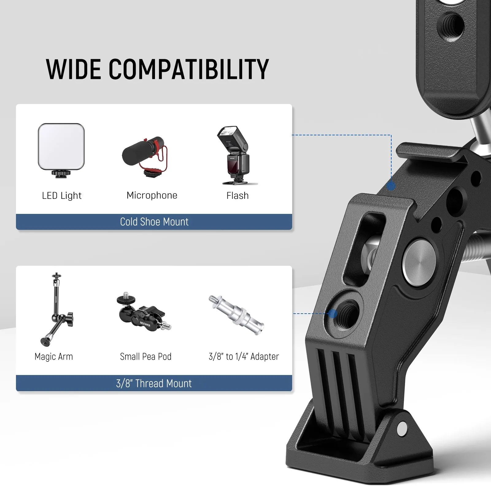 NEEWER UA036 Double Super Clamp Camera Mount