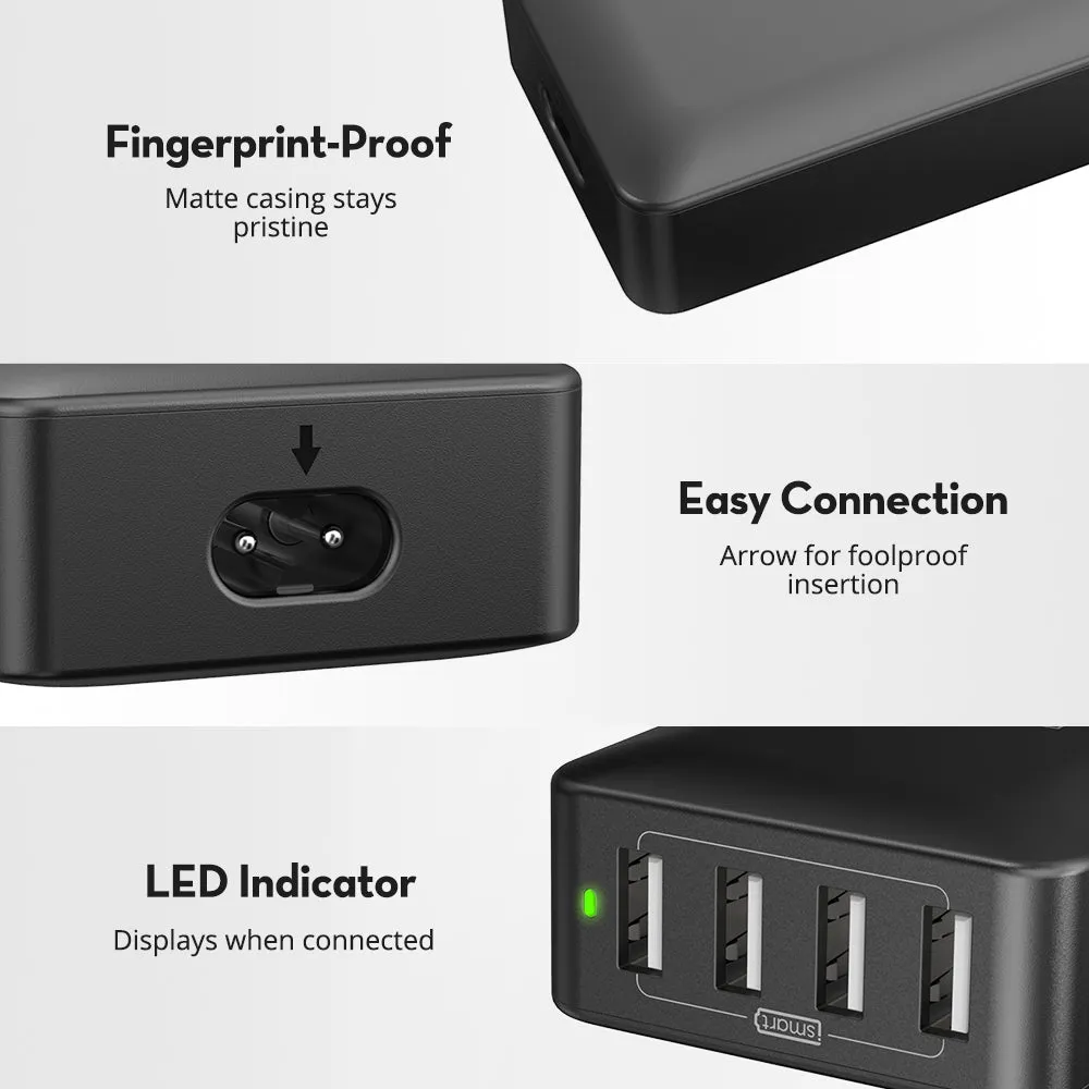 RAVPower 40W 8A 4-Port Desktop Charger