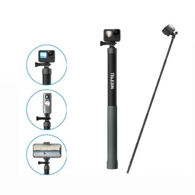 TELESIN 3M Carbon Fiber Selfie Stick Monopod  With 1/4 Screw For Action Camera