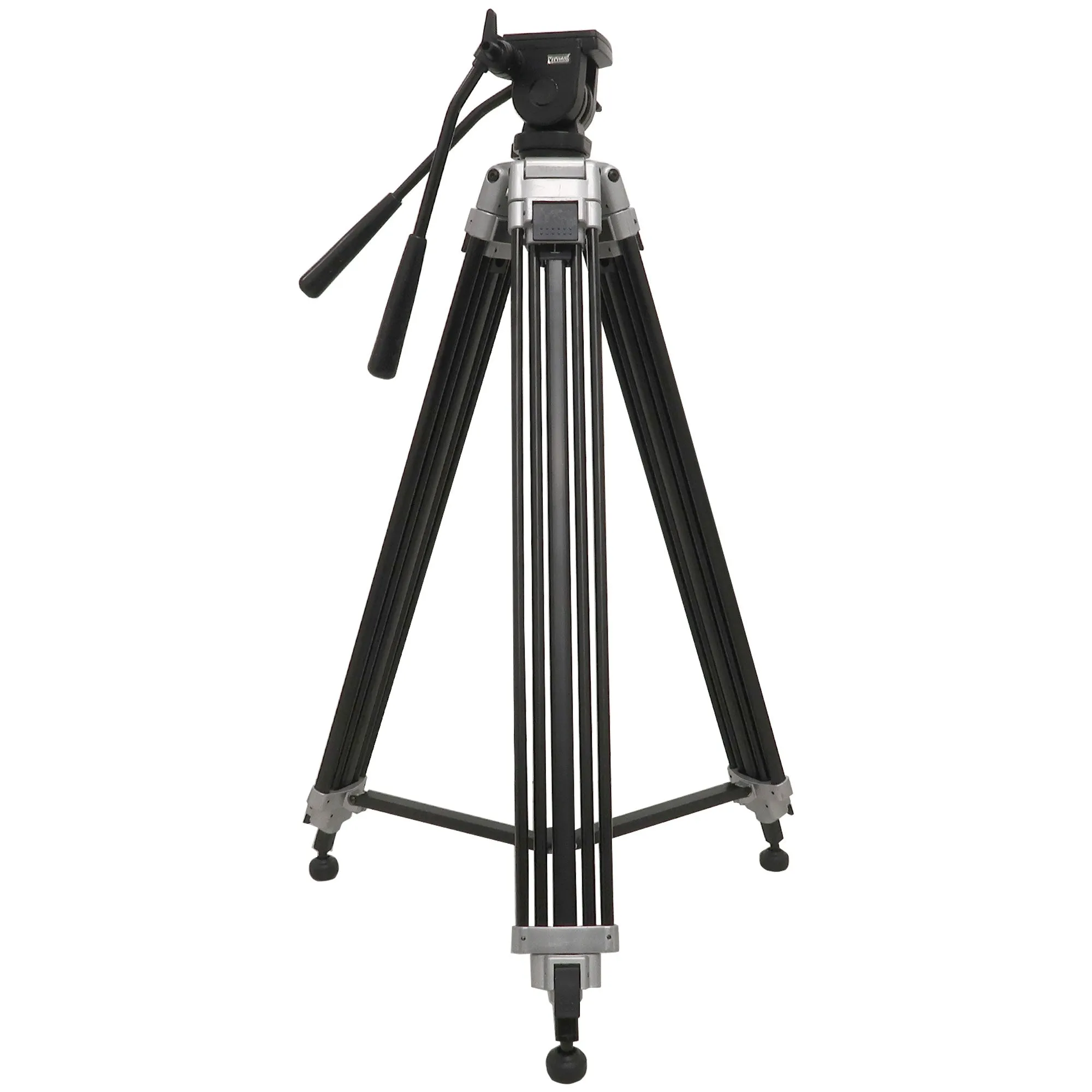 Vivitar Cinema Series 75" Aluminum Alloy Tripod Twin Handle Control Two-Way Fluid Head 360° Panning 30lbs Load Capacity