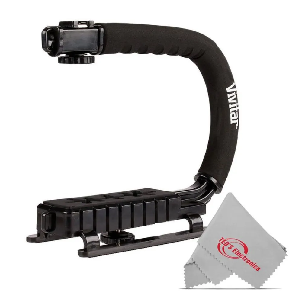 Vivitar DSLR and Smartphone Action Sports Grip With Universal Phone Clamp and Cold Shoe Mount for Microphone or Light