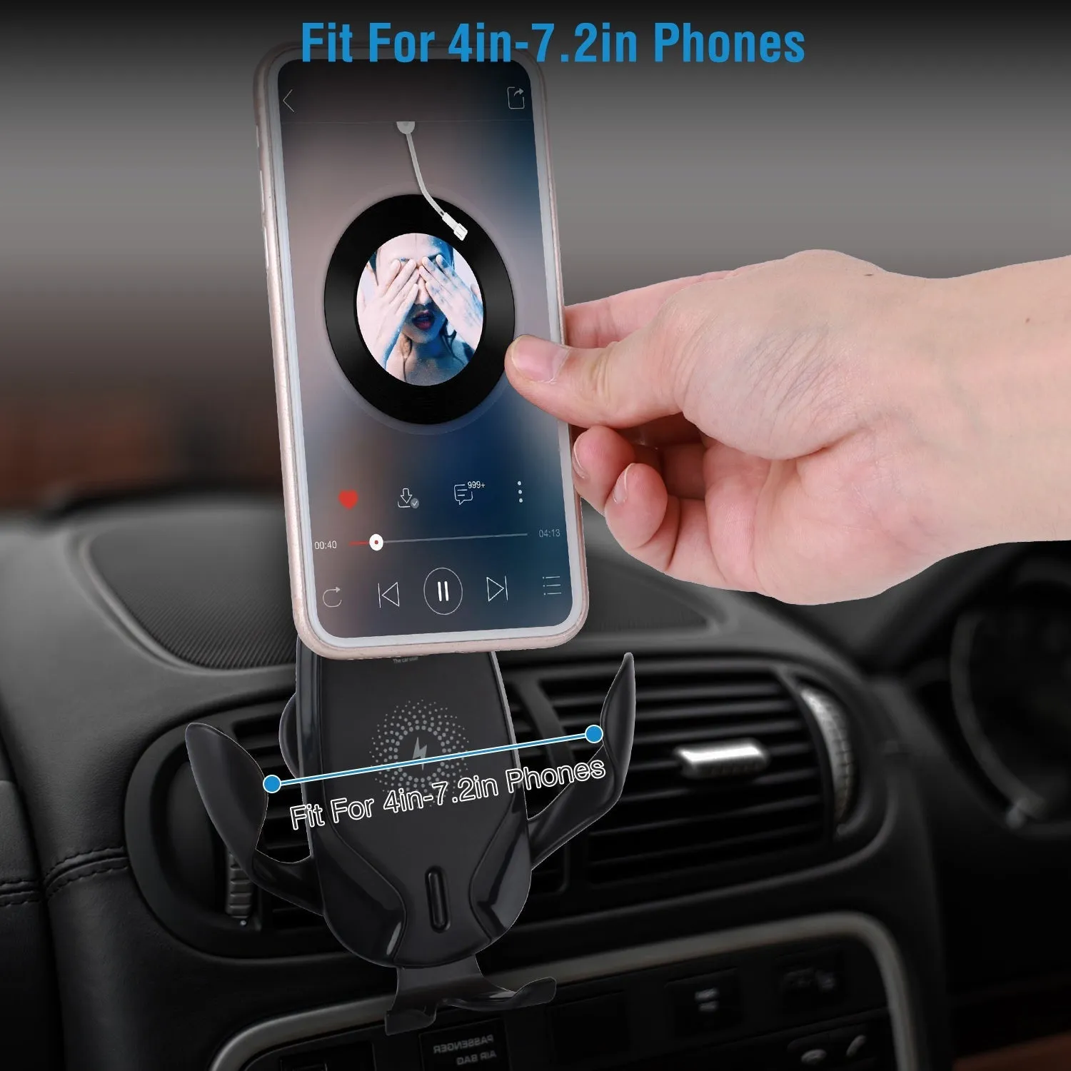 Wireless Car Charger 15W Qi Fast Charging Car Mount