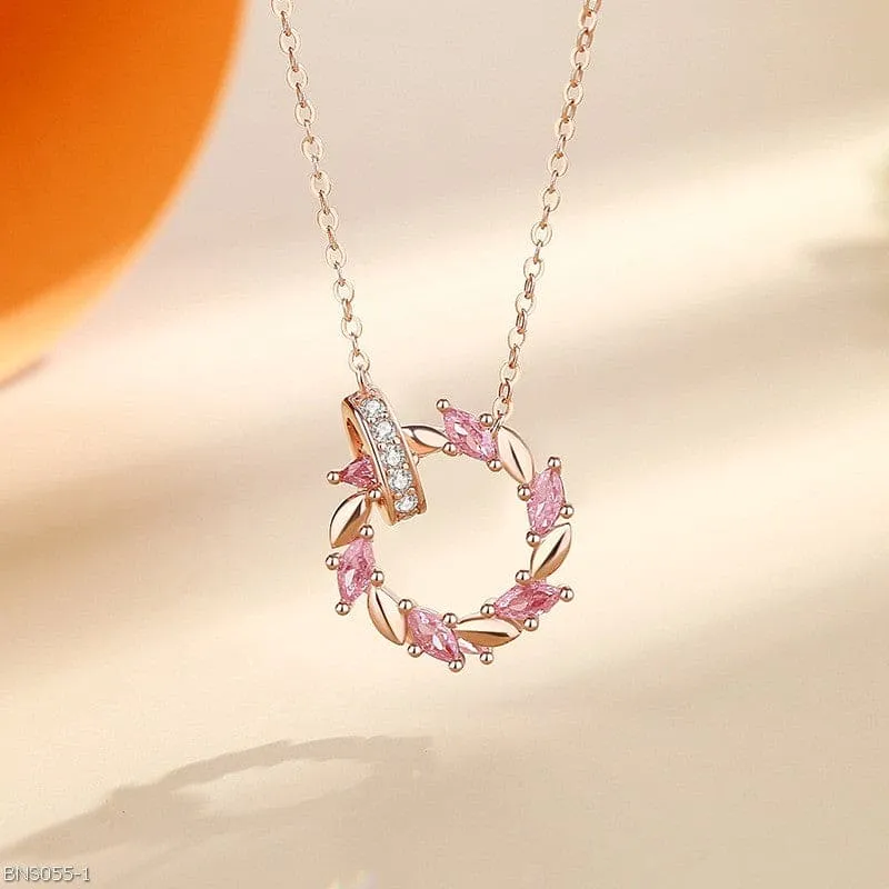 Zircon Wheat Ear Ring Pendant necklace